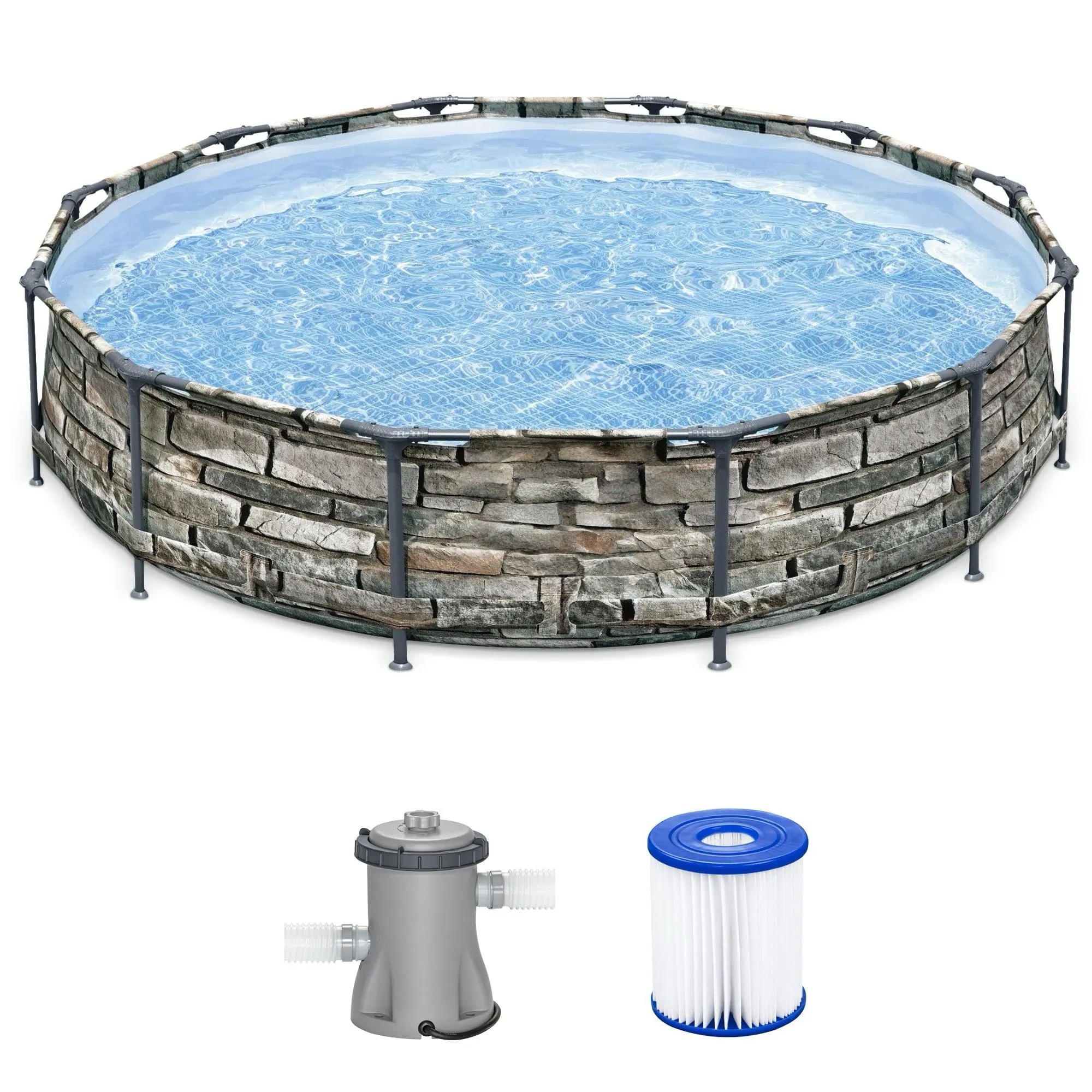 Steel Pro MAX Round Above Ground Pool Set with Filter Pump